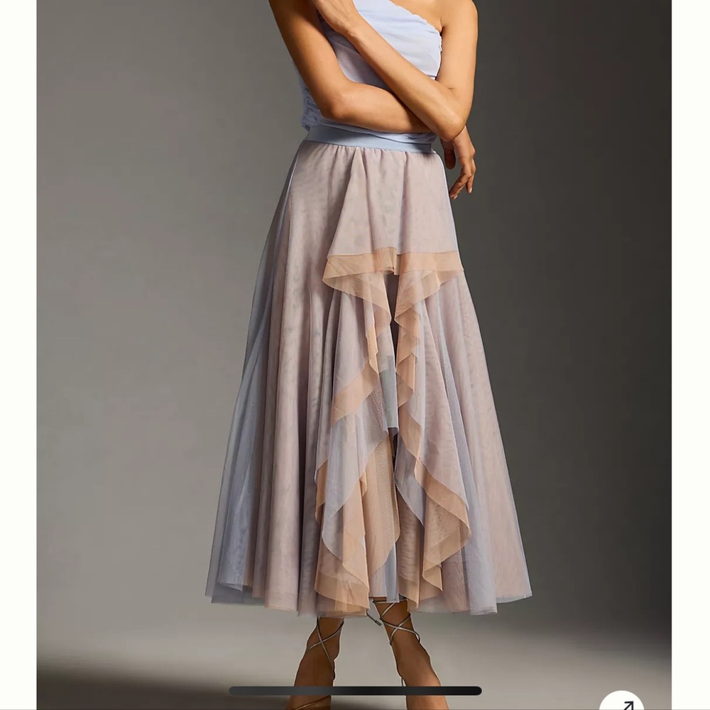 Anthropologie Lavender and Peach Mini Skirt